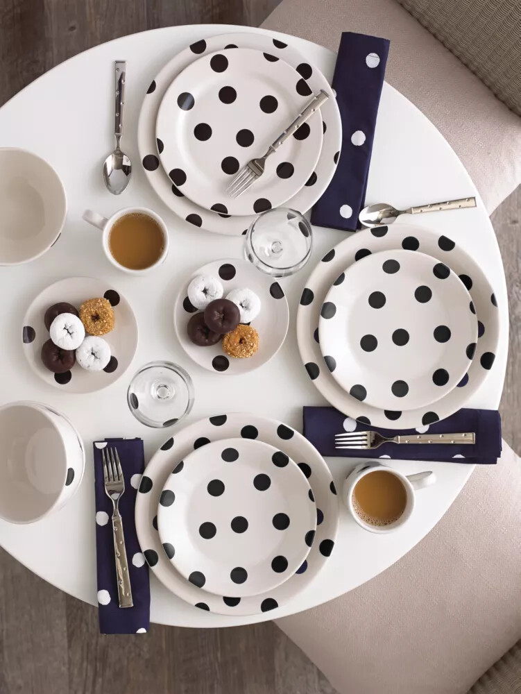 conjunto de jantar deco dot de 12 peças multicolorido