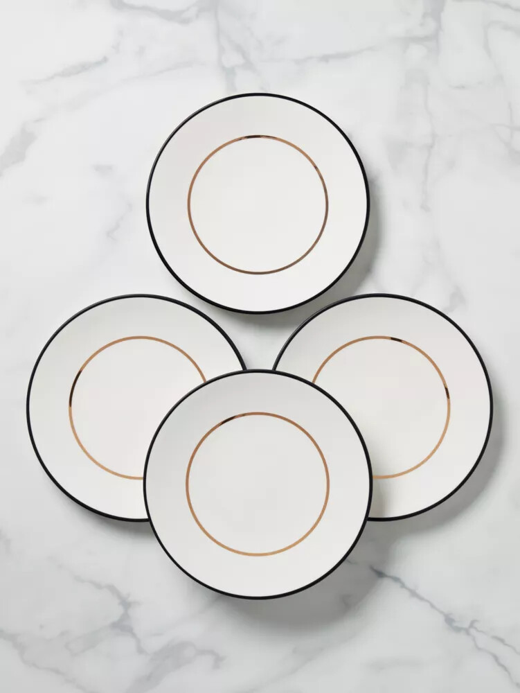 conjunto de 4 pratos decorativos make it pop brancos.
