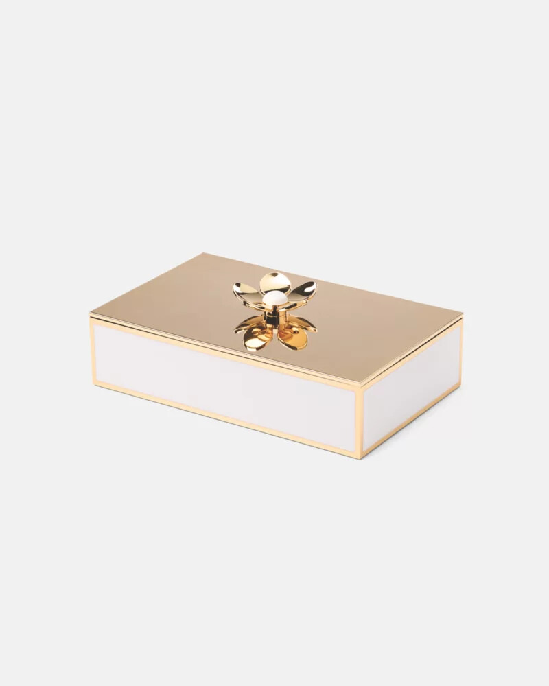 caixa de joias floral make it pop dourada