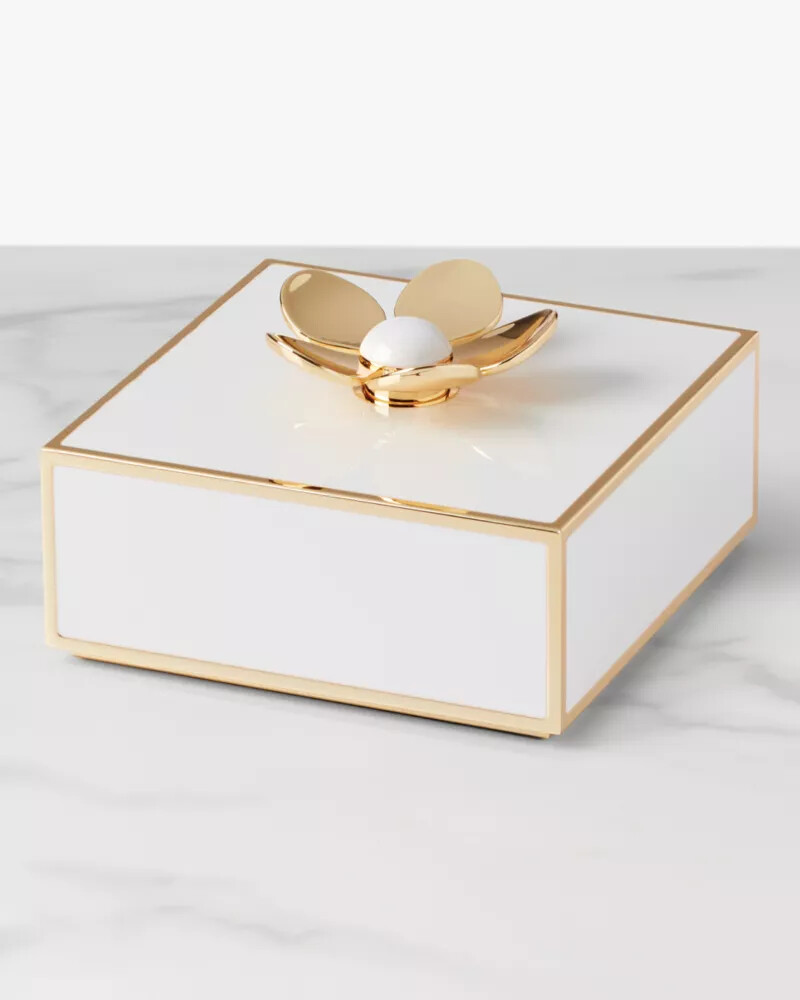 caixa de joias floral make it pop dourada