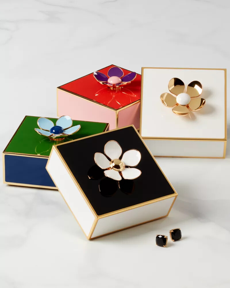 caixa de joias floral make it pop dourada