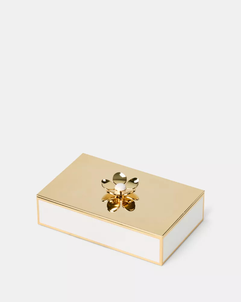 caixa de joias floral make it pop dourada