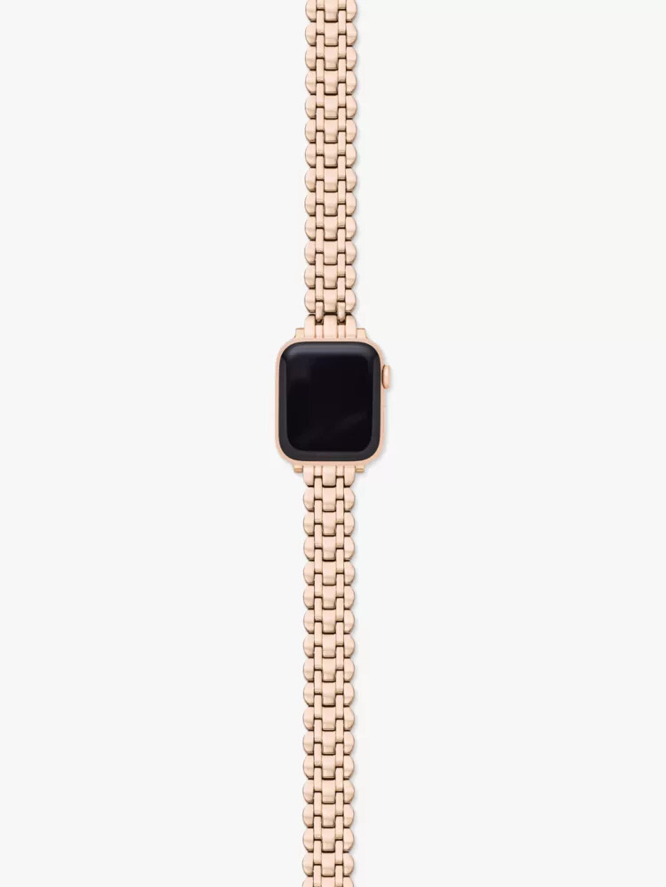 pulseira de aço inoxidável com elos ondulados de 3840 mm para apple watch cor ouro rosa.