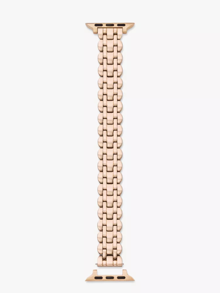 pulseira de aço inoxidável com elos ondulados de 3840 mm para apple watch cor ouro rosa.