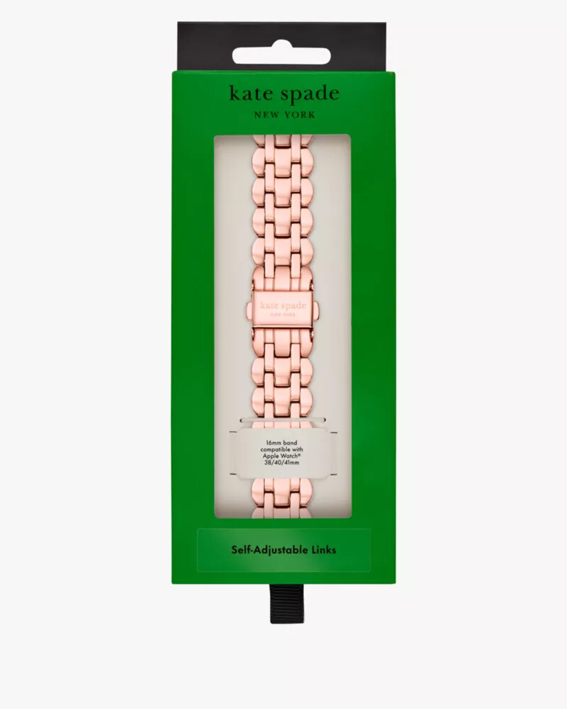 pulseira de aço inoxidável com elos ondulados de 3840 mm para apple watch cor ouro rosa.