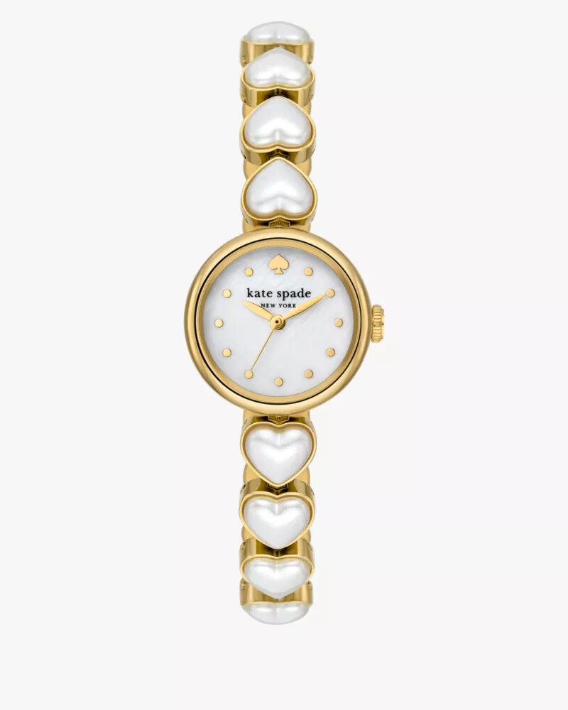 relógio de pulso monroe heart pearl branco