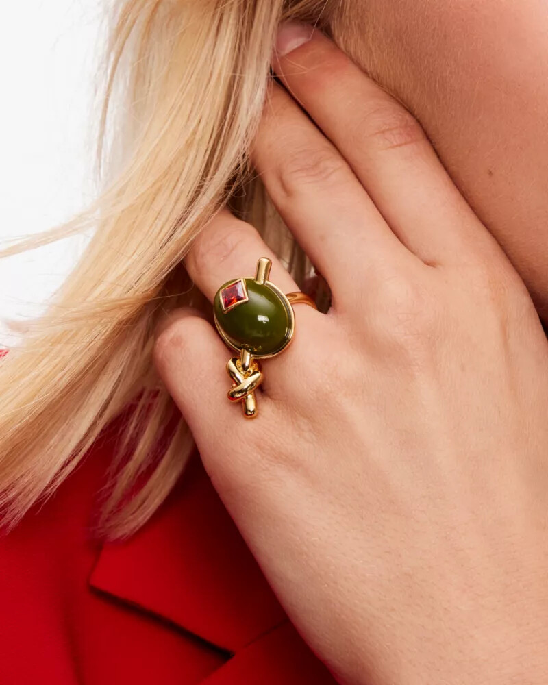 anel shaken or stirred statement verde multicolorido