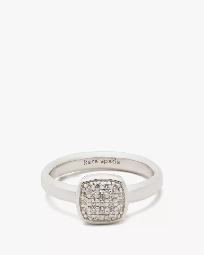 anel kate spade fine time to shine com diamantes pavé em prata