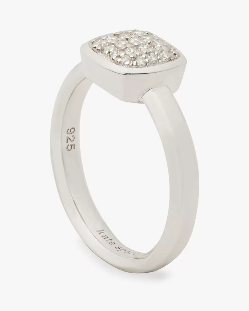 anel kate spade fine time to shine com diamantes pavé em prata