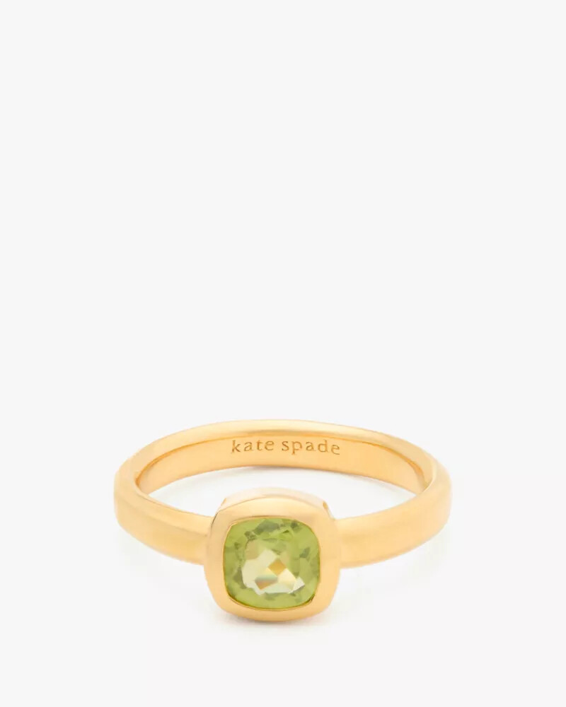 anel kate spade fine time to shine com gema de peridoto