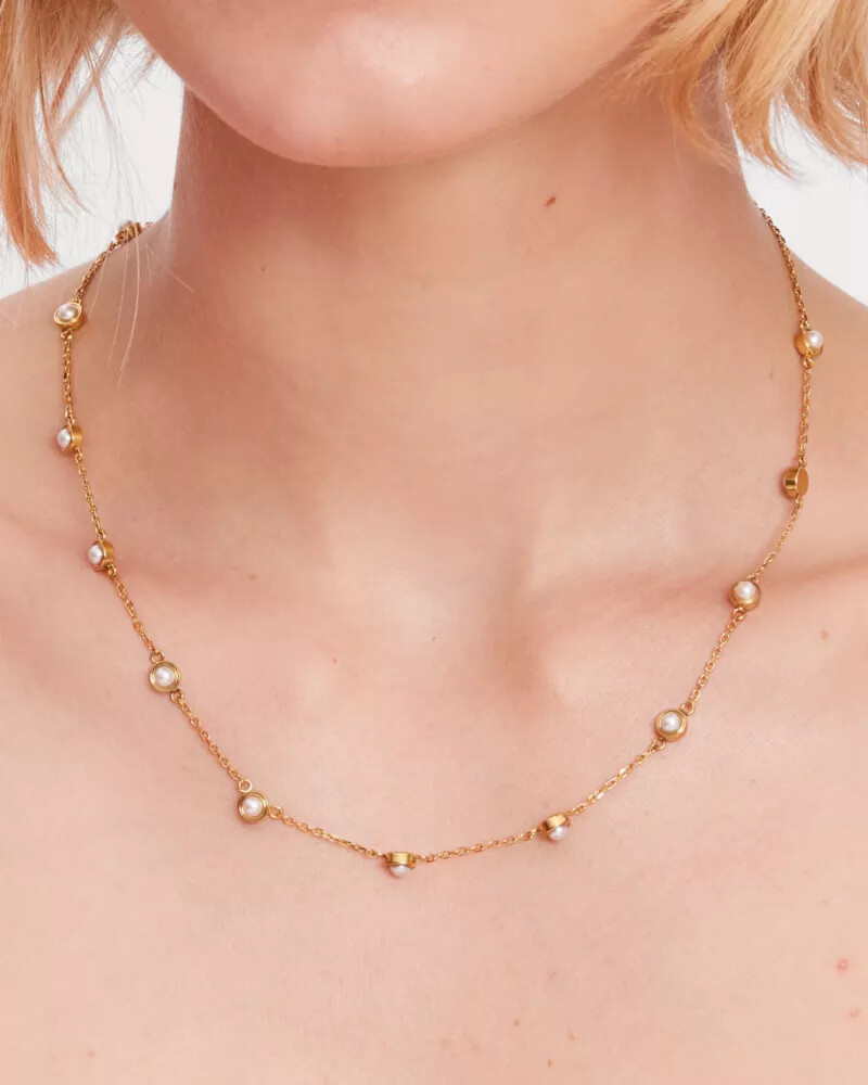 colar set in stone station em ouro branco