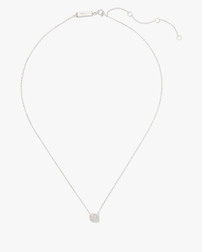 pingente kate spade fine time to shine com diamantes cravejados em prata
