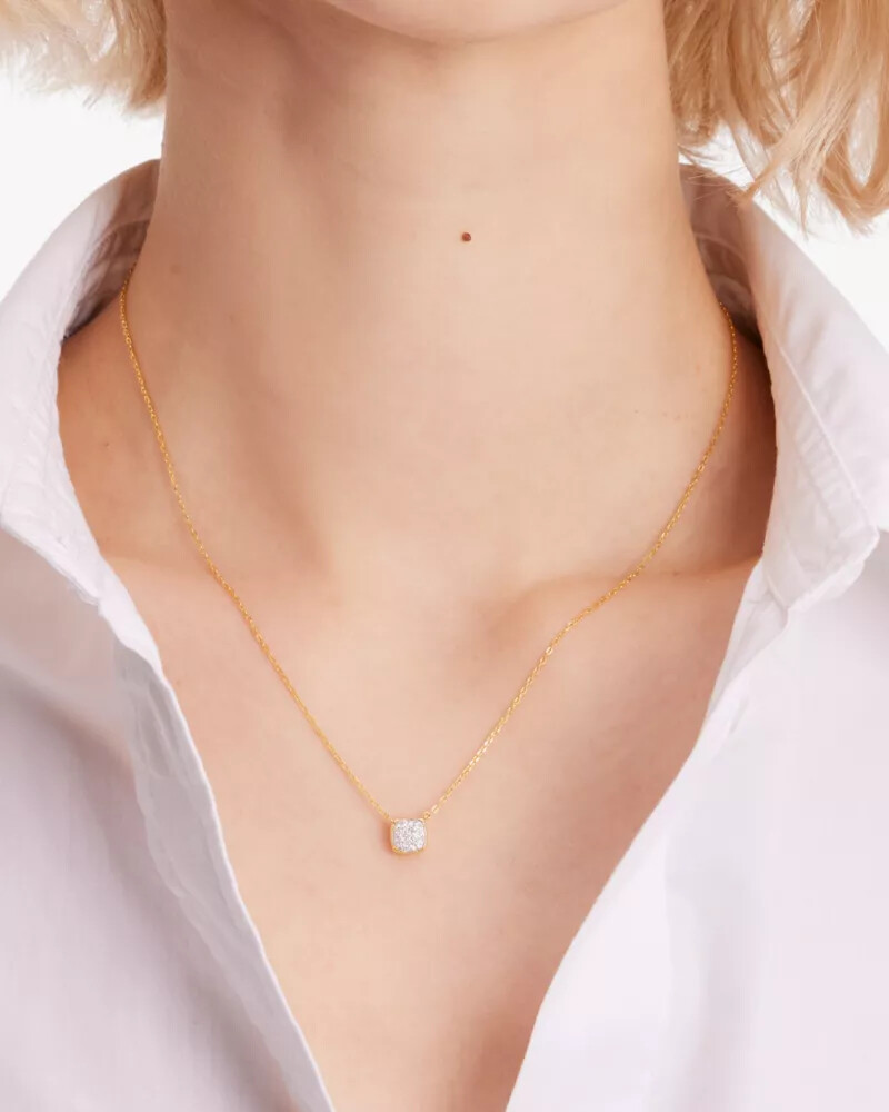 pingente kate spade fine time to shine com diamantes pavé em ouro