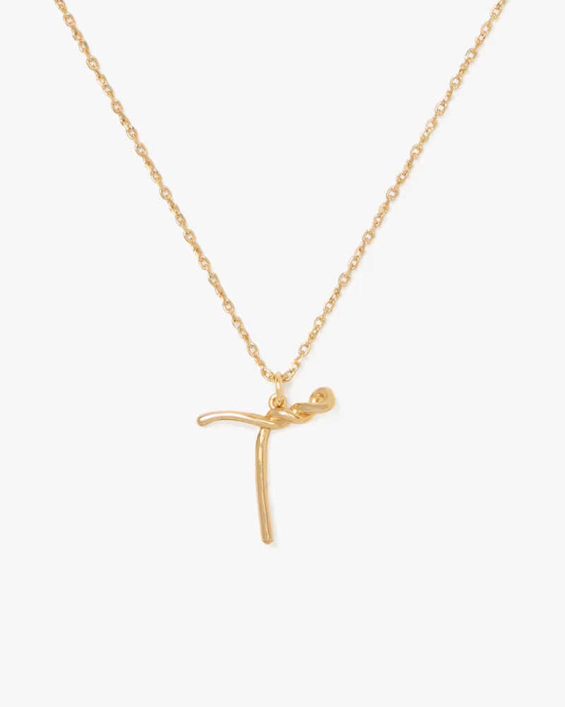 pingente com a inicial t em dourado