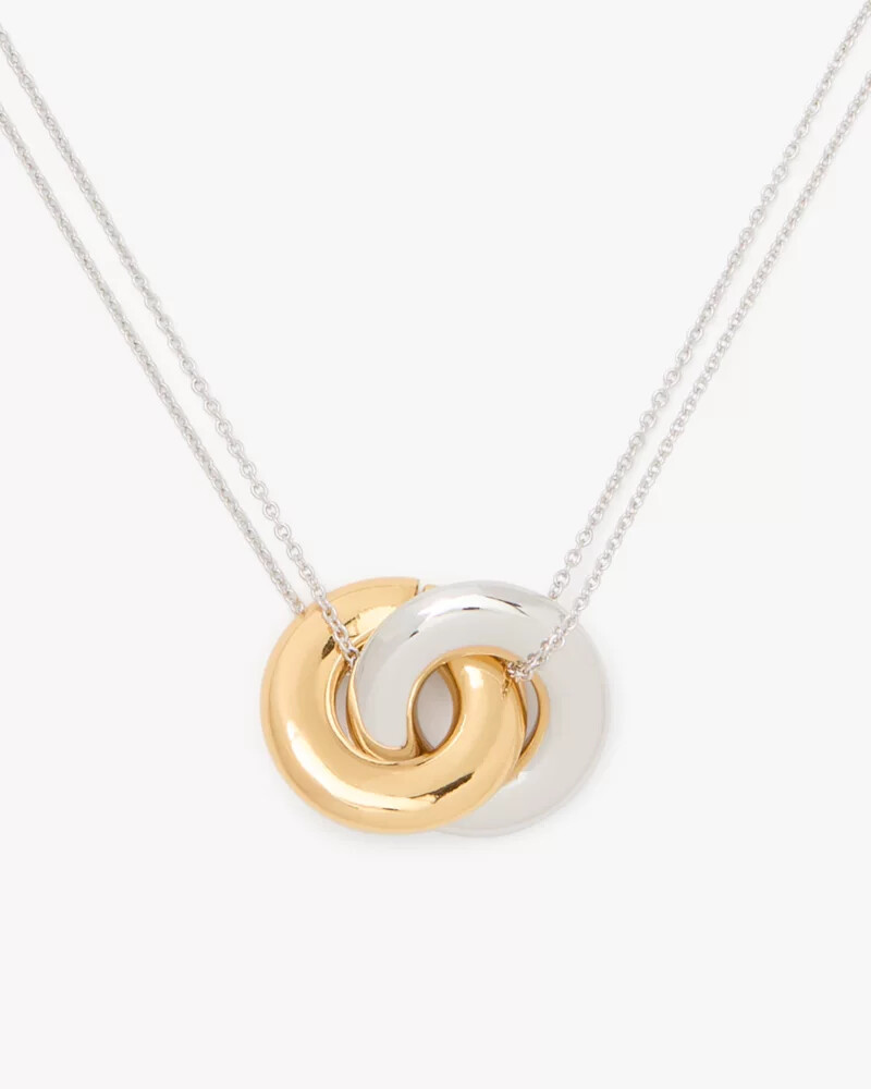 pingente interlock prata ouro