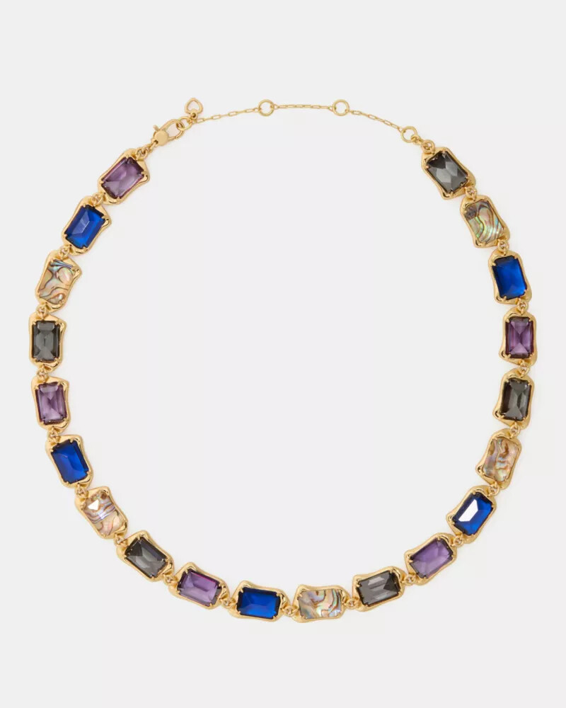colar statement em vidro fundido multicolorido