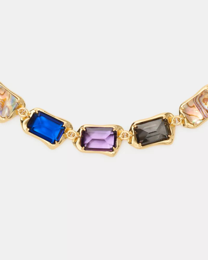 colar statement em vidro fundido multicolorido