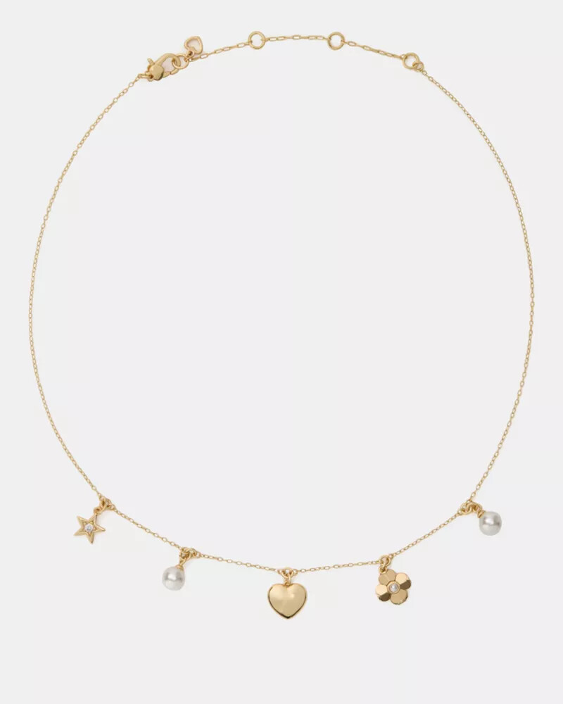 colar com pingente dourado multicolorido