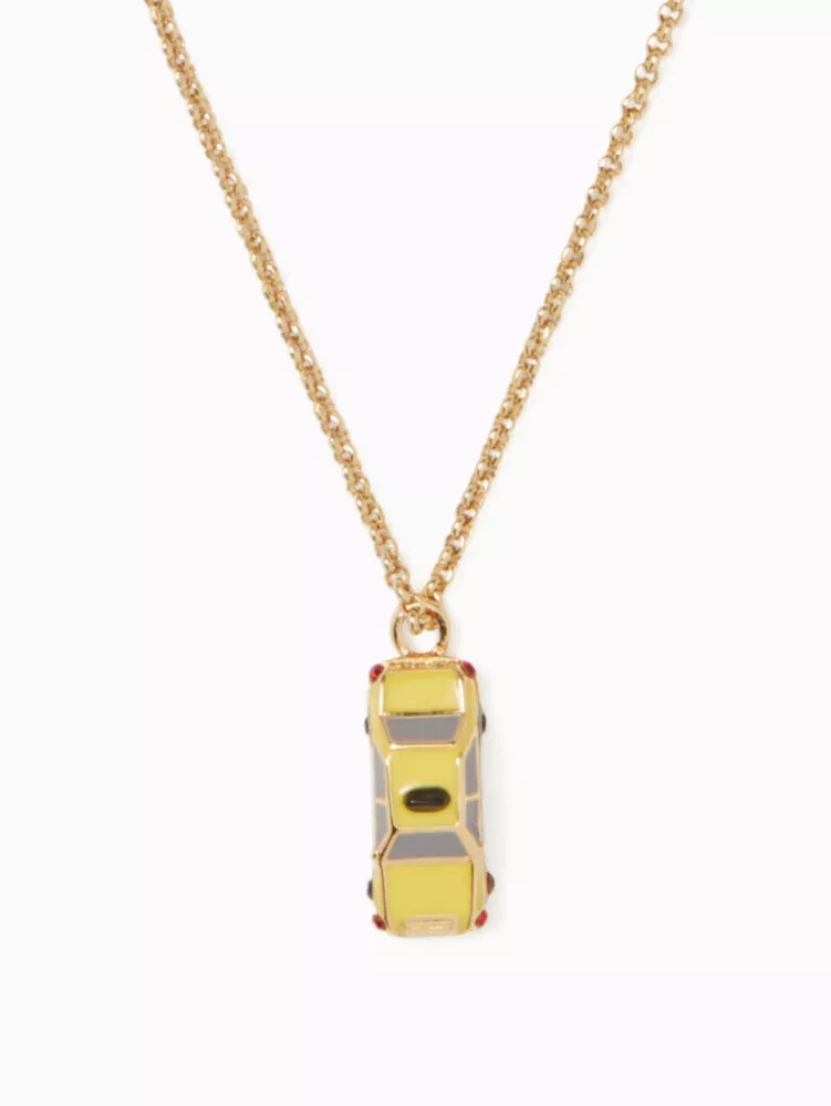 mini pingente ma cherie taxi amarelo multicolorido