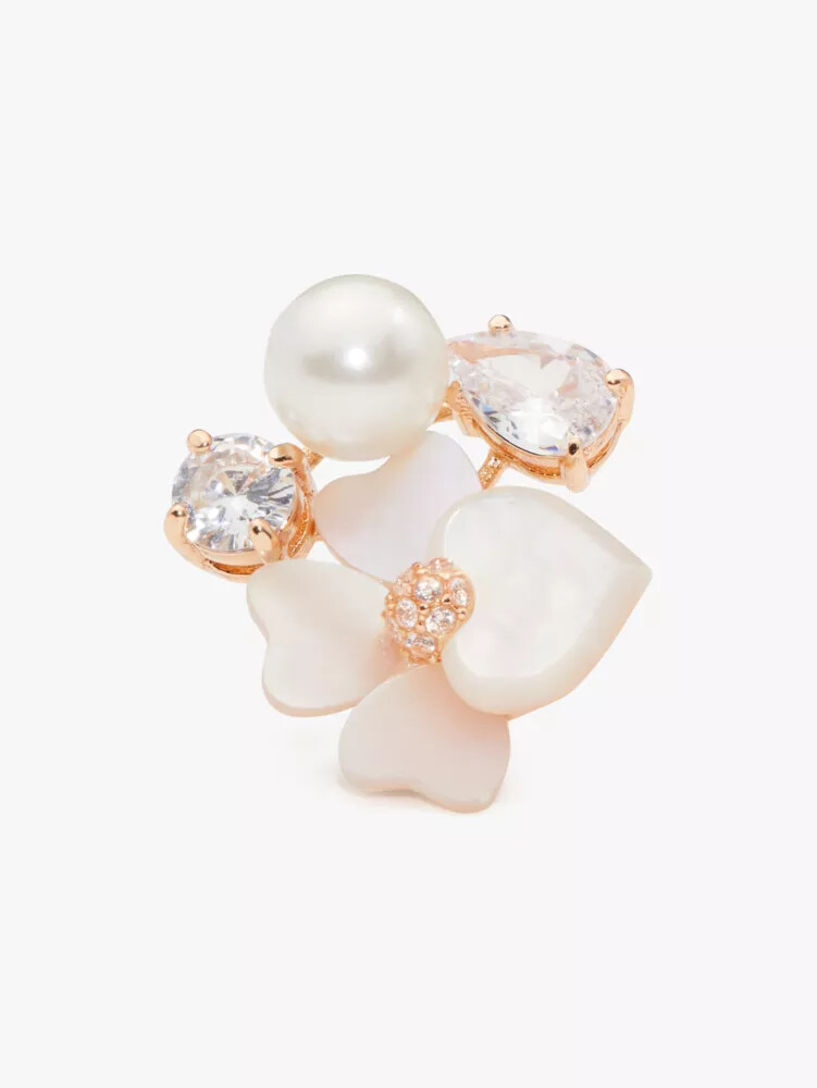 brincos de aglomerado de amor-perfeito branco multicolorido