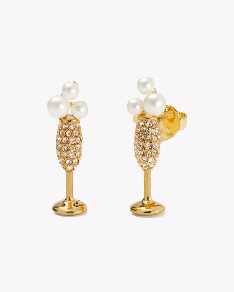 um brinde ao champanhe studs. ouro