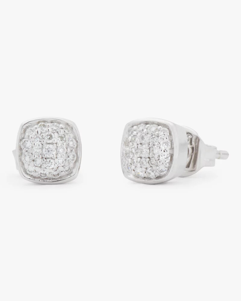 brincos kate spade fine time to shine com diamantes pavé em prata
