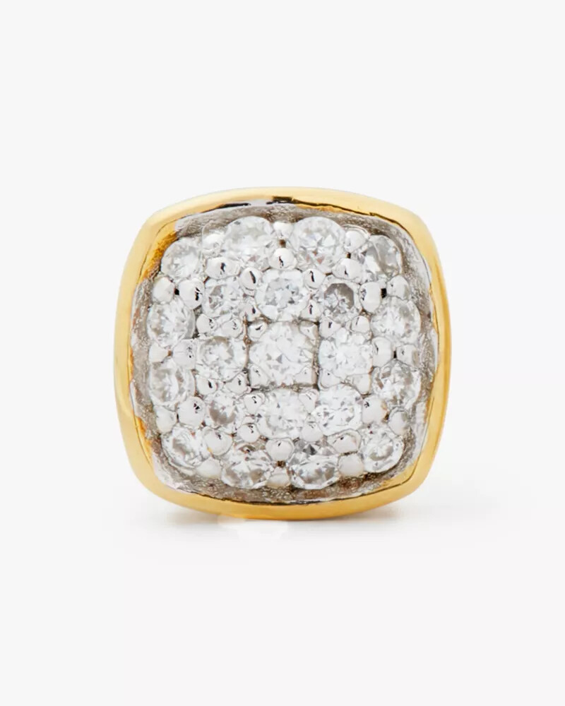 brincos kate spade fine time to shine com diamantes pavé em ouro