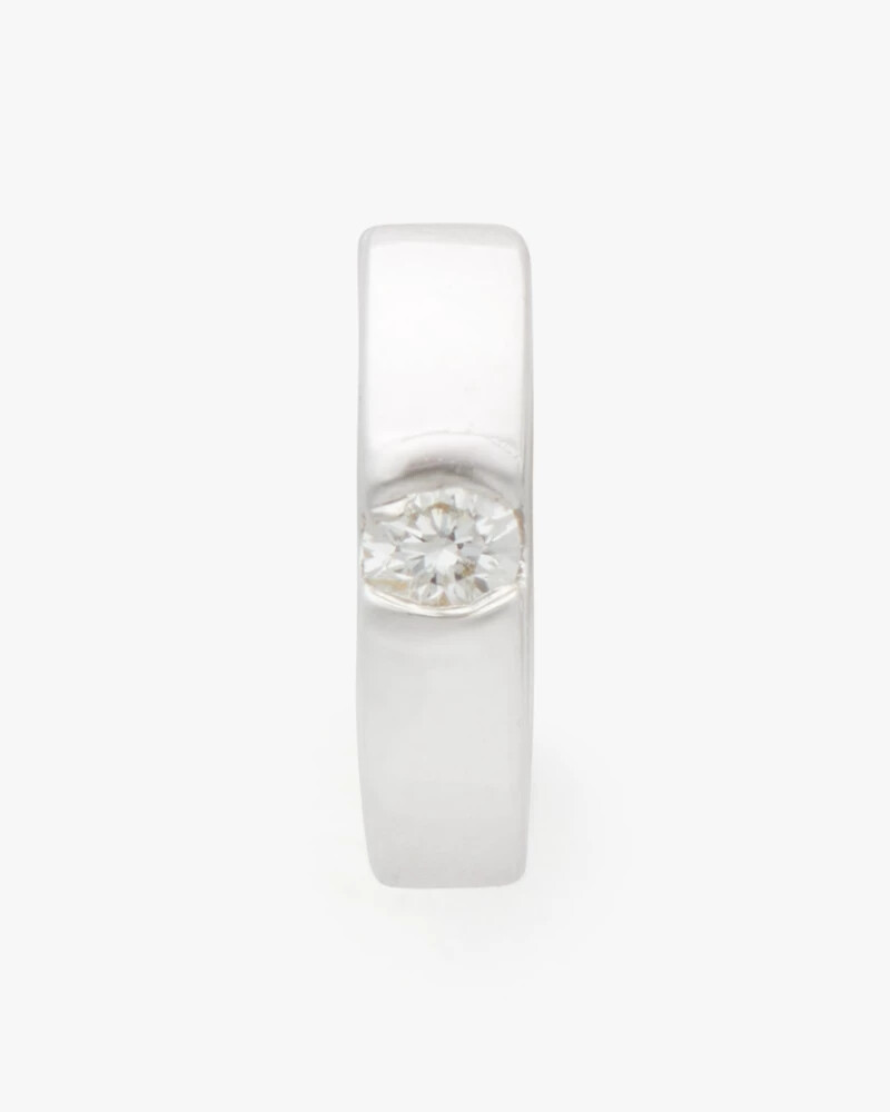 kate spade fine meant to be diamond huggies prata