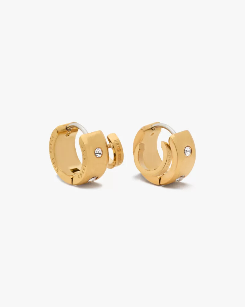 set in stone double huggies dourado transparente