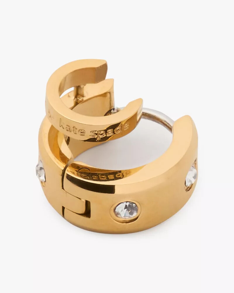 set in stone double huggies dourado transparente