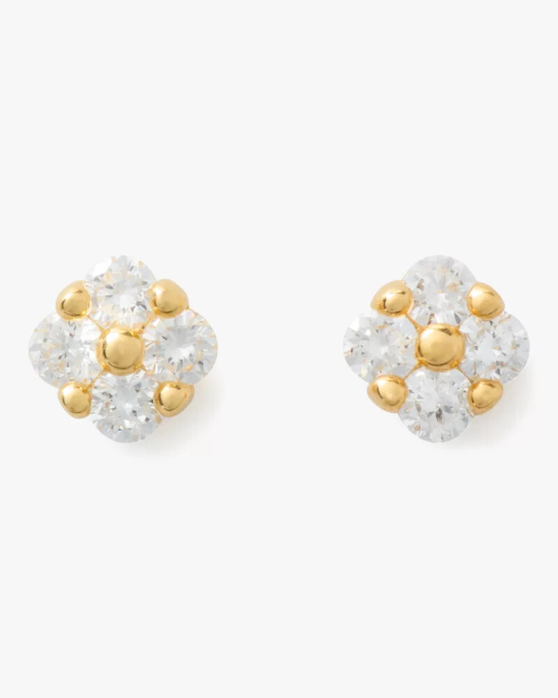brincos de flor de diamante kate spade fine time to shine em ouro