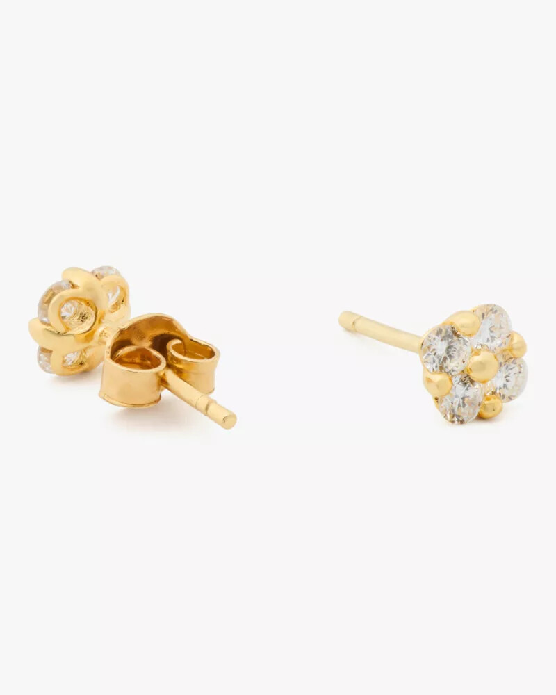 brincos de flor de diamante kate spade fine time to shine em ouro
