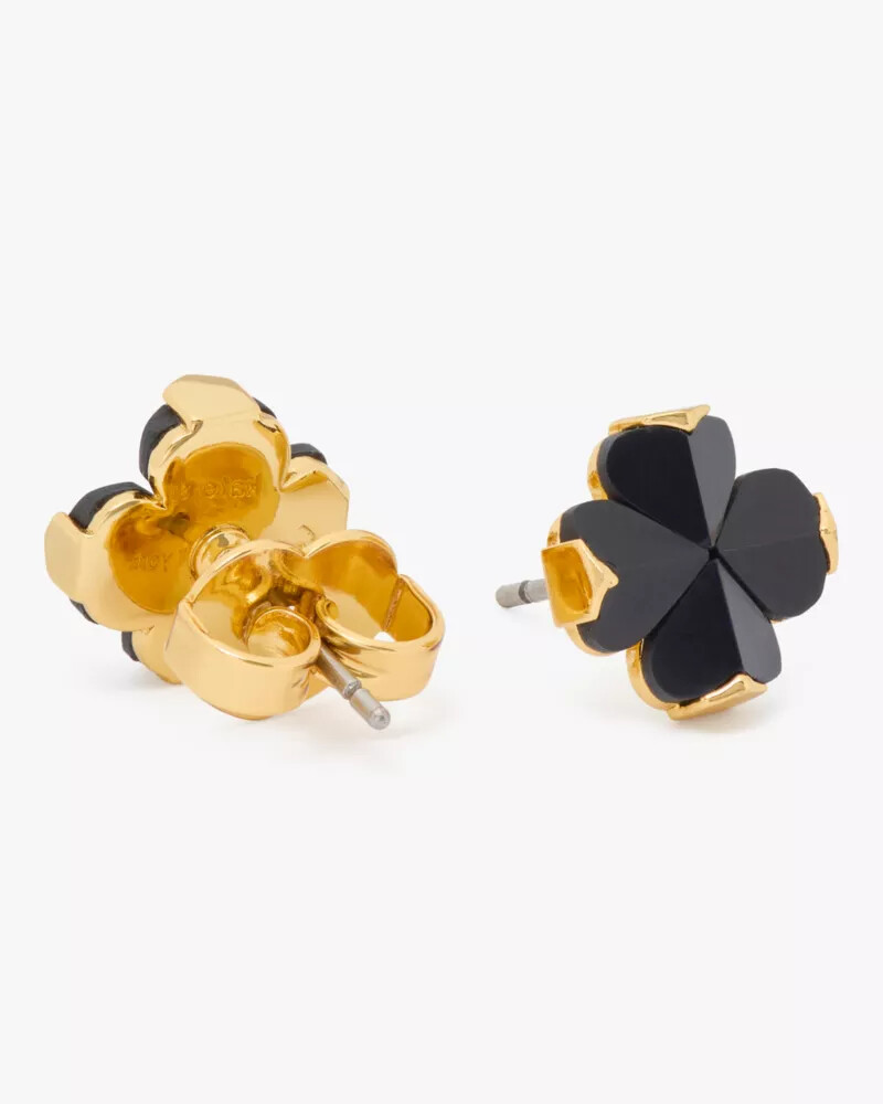 brincos de flor de pá pretos