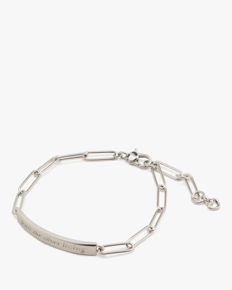 pulseira de identificação silver lining prata