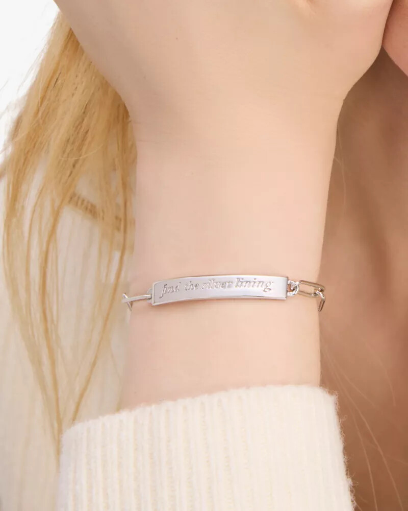 pulseira de identificação silver lining prata