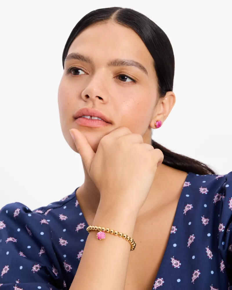 pulseira elástica pop of joy com flor de espada fúcsia