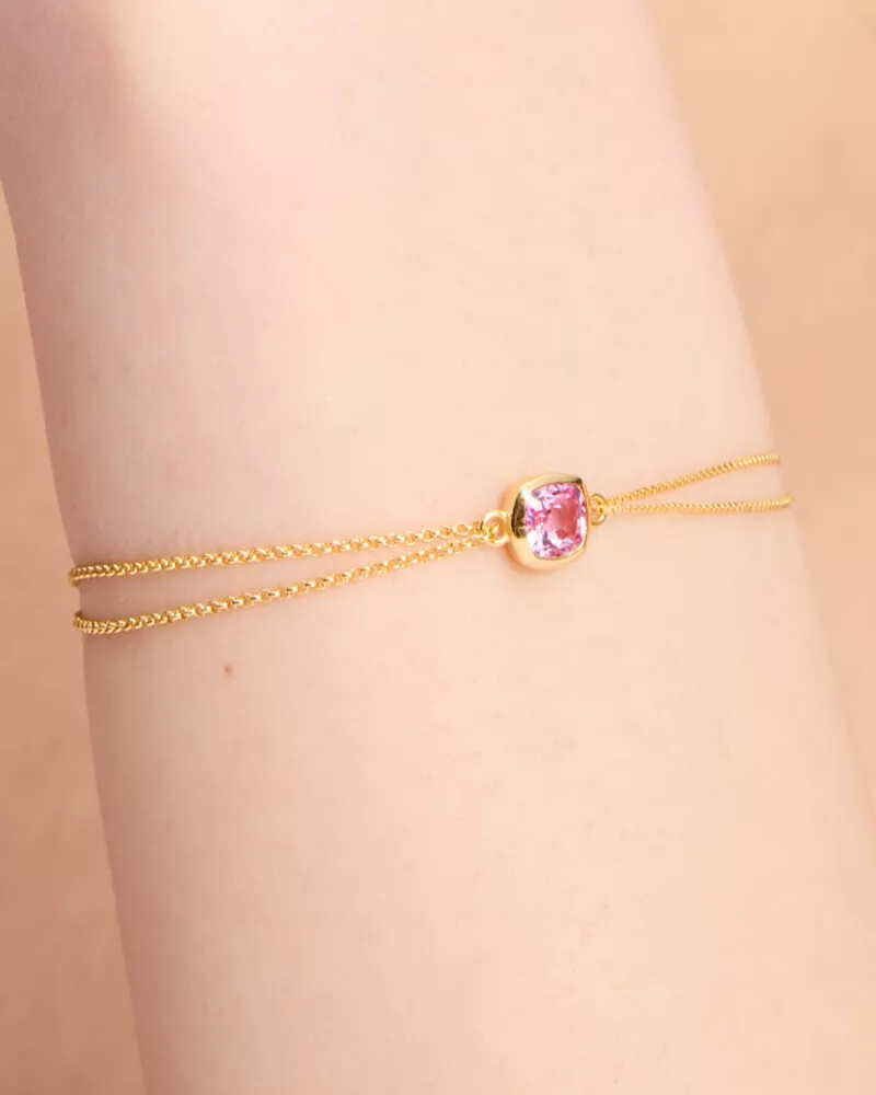 pulseira kate spade fine time to shine com gema de safira rosa