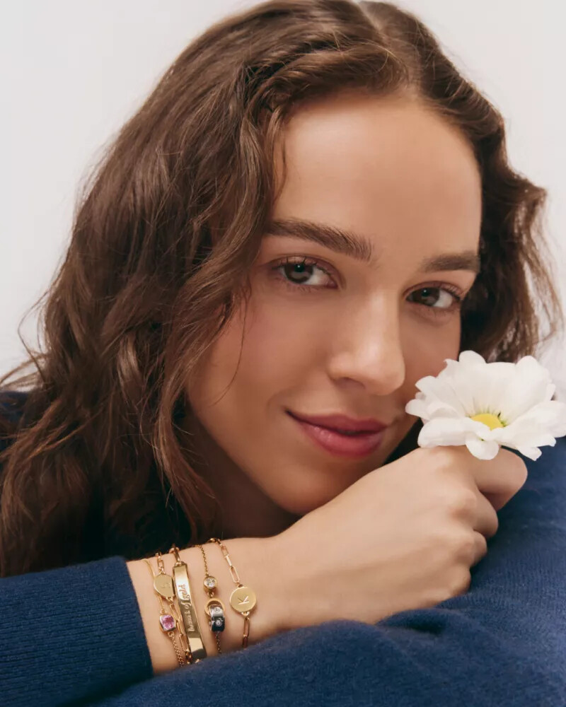 pulseira kate spade fine time to shine com gema de safira rosa