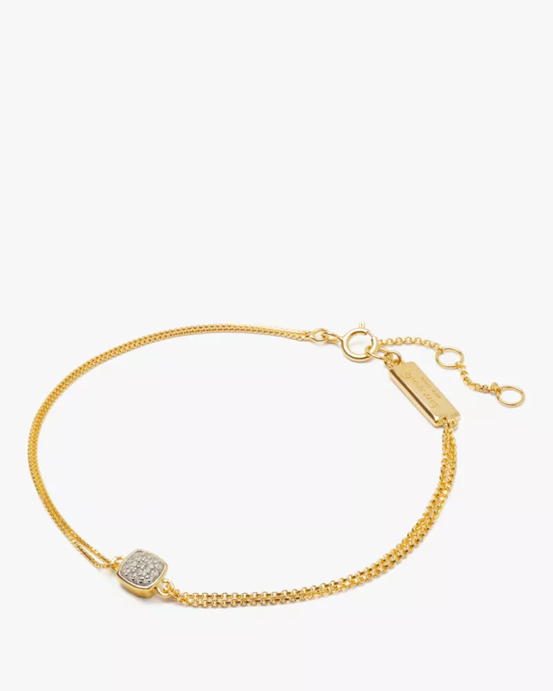 pulseira kate spade fine time to shine com diamantes em ouro