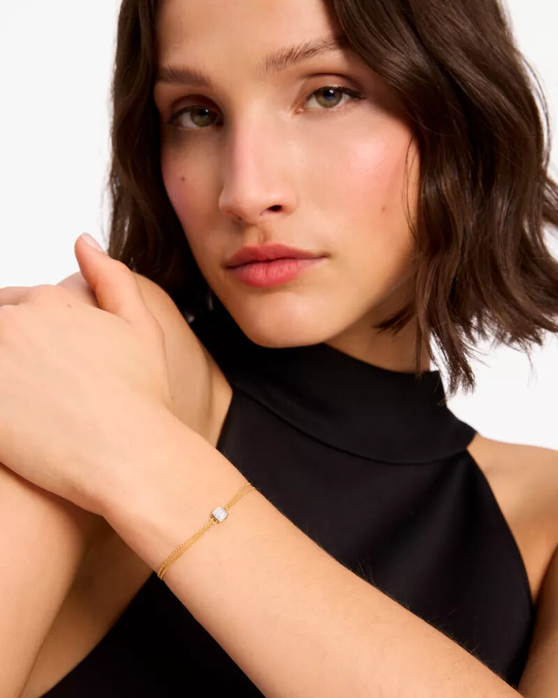 pulseira kate spade fine time to shine com diamantes em ouro
