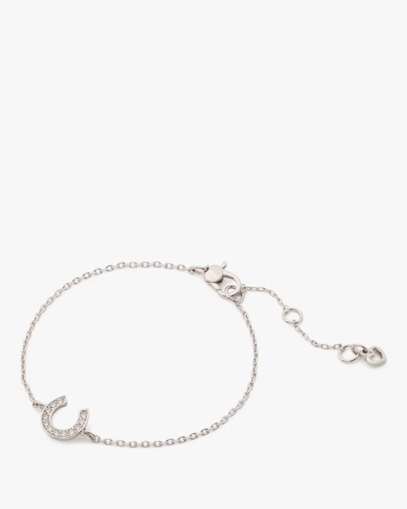 pulseira lucky charm pavé horseshoe solitaire multi