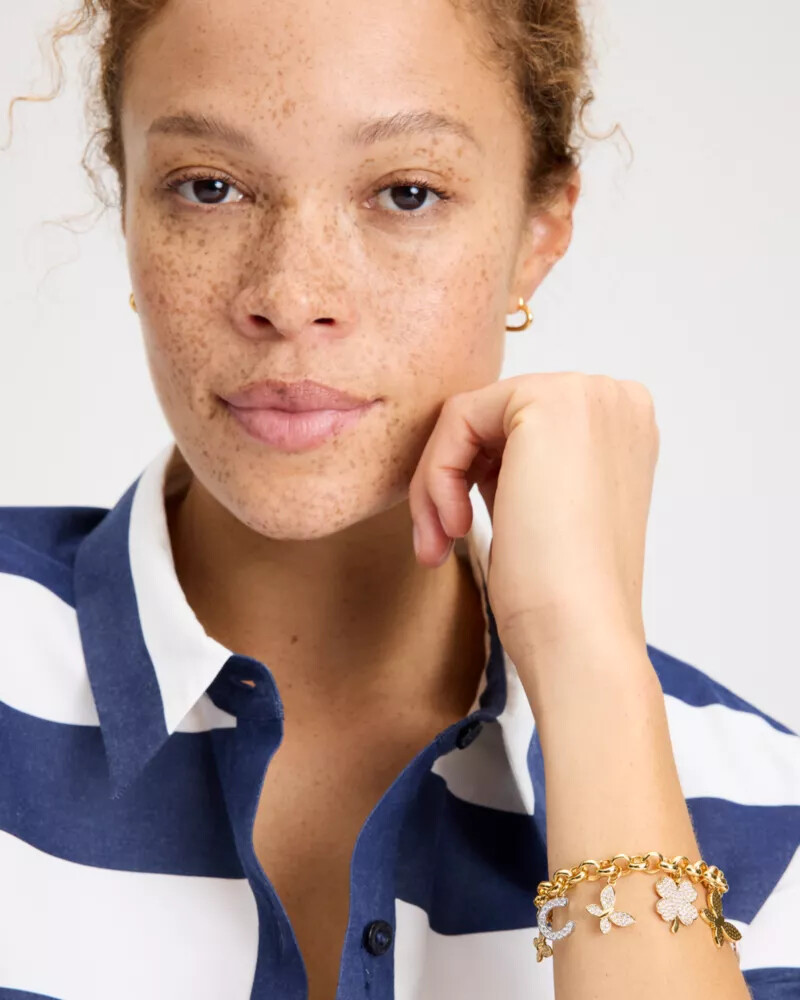 pulseira lucky charm statement neutra multicolorida