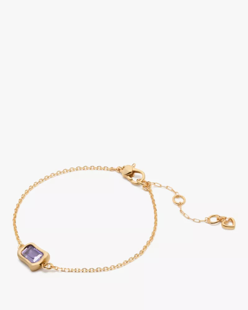 pulseira solitária de vidro fundido ametista clara