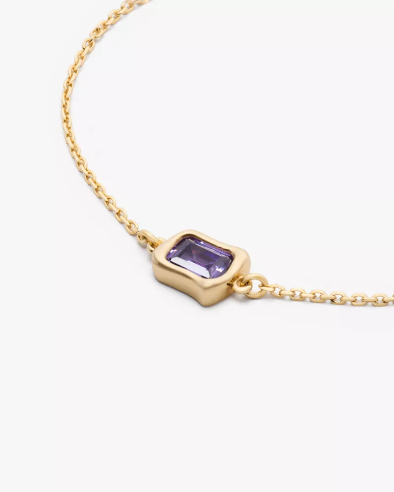 pulseira solitária de vidro fundido ametista clara