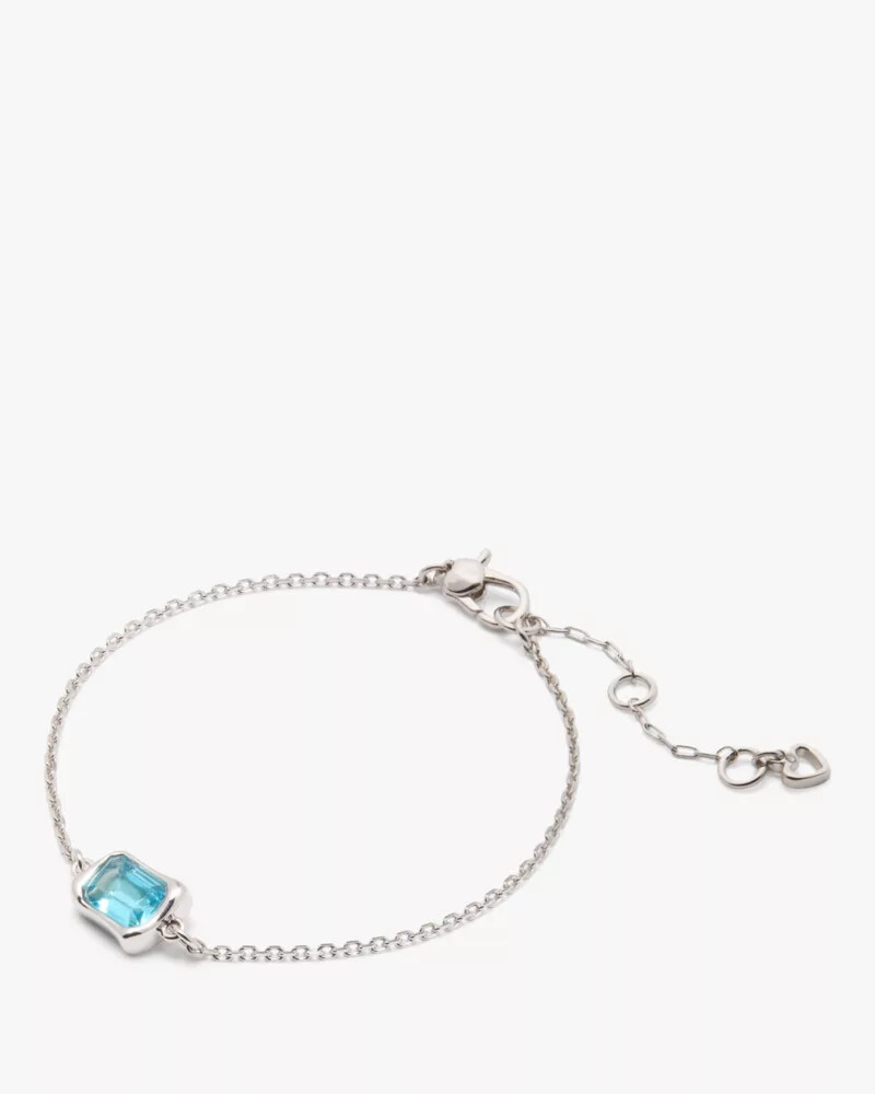 pulseira solitária de vidro fundido aqua