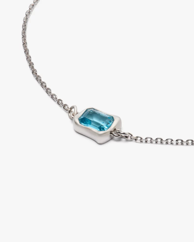 pulseira solitária de vidro fundido aqua
