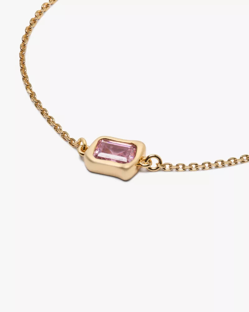 pulseira solitária de vidro fundido rosa claro
