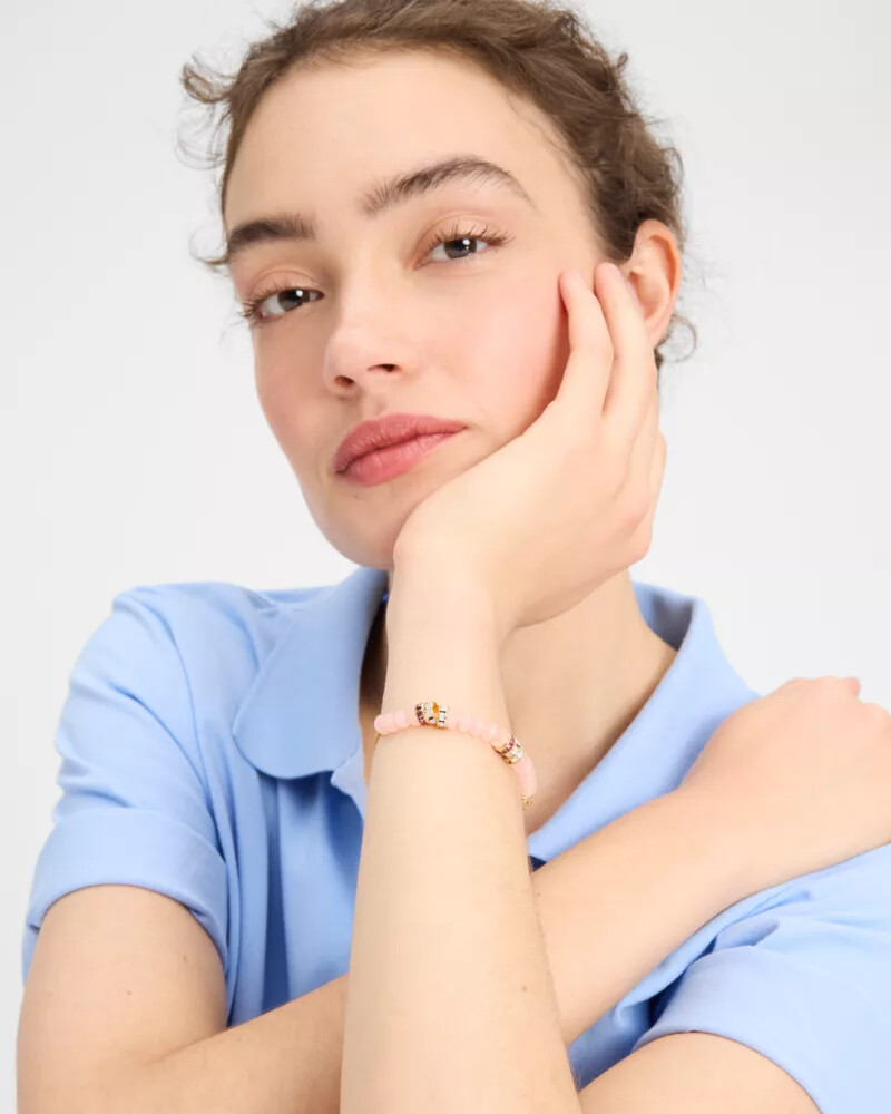 pulseira de miçangas rosa