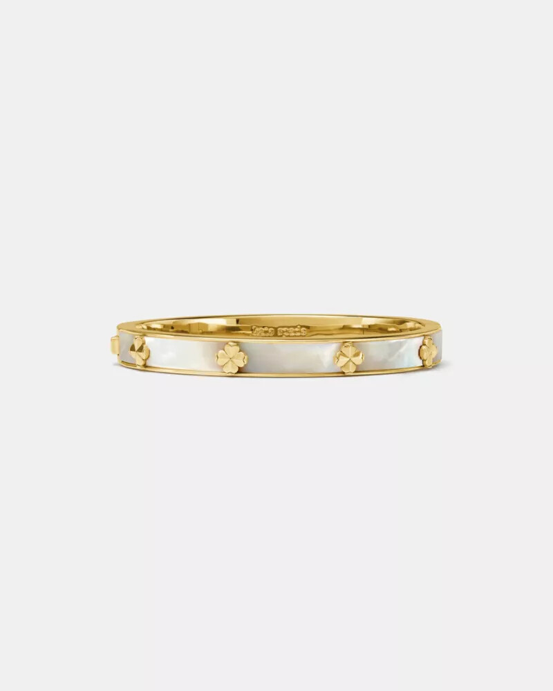 pulseira articulada em forma de flor de pá com madrepérola.