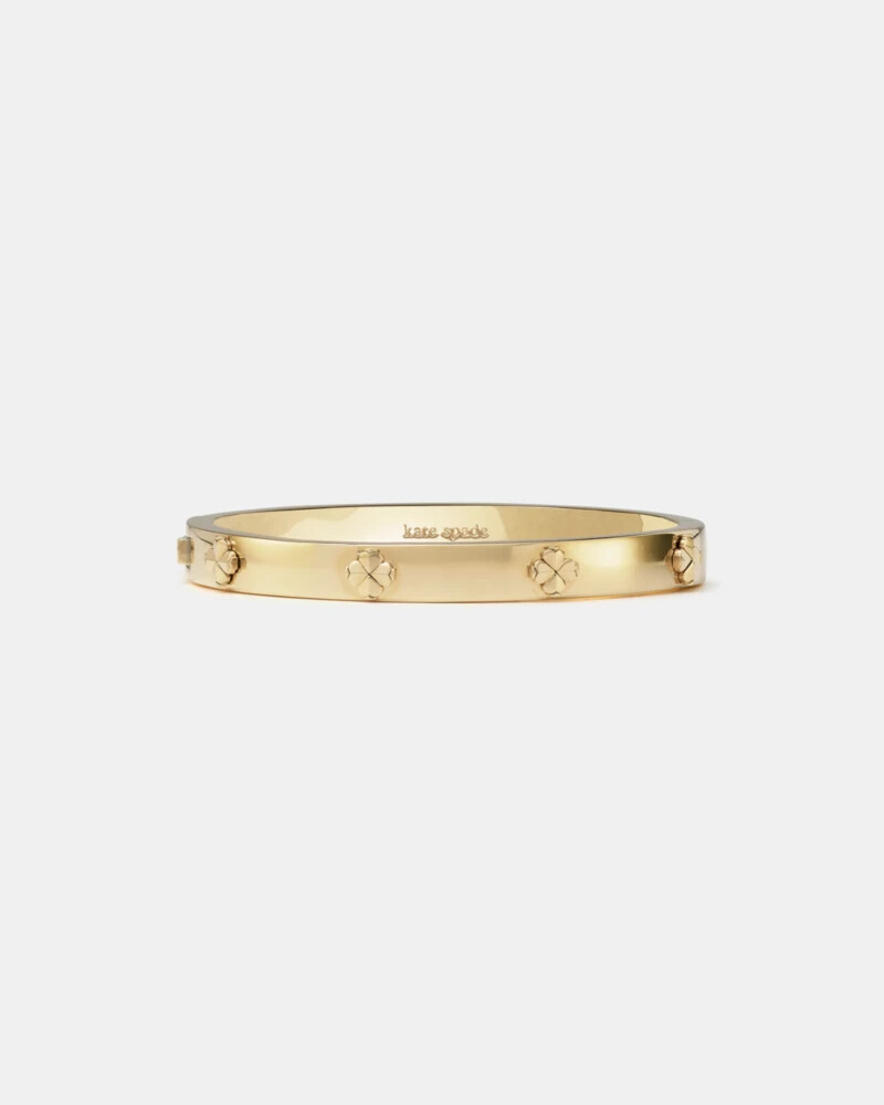 pulseira articulada dourada com flor de pá